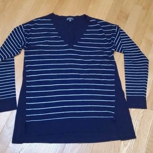 VINCE CAMUTO Navy w/Gray Stripes Tunic